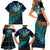 Matariki Te Tau Hou Maori Family Matching Short Sleeve Bodycon Dress and Hawaiian Shirt New Zealand Silver Fern Night Starry Sky