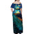 Matariki Te Tau Hou Maori Off Shoulder Maxi Dress New Zealand Silver Fern Night Starry Sky