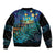 Matariki Te Tau Hou Maori Sleeve Zip Bomber Jacket New Zealand Silver Fern Night Starry Sky