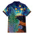 Personalised New Zealand Matariki Art Star Family Matching Off The Shoulder Long Sleeve Dress and Hawaiian Shirt Koru Fern Night Starry Sky