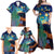 Personalised New Zealand Matariki Art Star Family Matching Off Shoulder Maxi Dress and Hawaiian Shirt Koru Fern Night Starry Sky