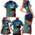 Personalised New Zealand Matariki Art Star Family Matching Short Sleeve Bodycon Dress and Hawaiian Shirt Koru Fern Night Starry Sky