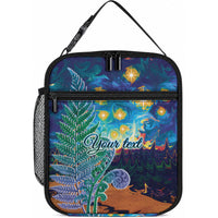 Personalised New Zealand Matariki Art Star Lunch Bag Koru Fern Night Starry Sky LT9 10.2 × 8.3 × 4.3 inch Black - Polynesian Pride