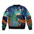 Personalised New Zealand Matariki Art Star Sleeve Zip Bomber Jacket Koru Fern Night Starry Sky