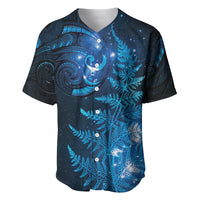 New Zealand Matariki Baseball Jersey Blue Milky Way Stars Night Sky LT9 Blue - Polynesian Pride