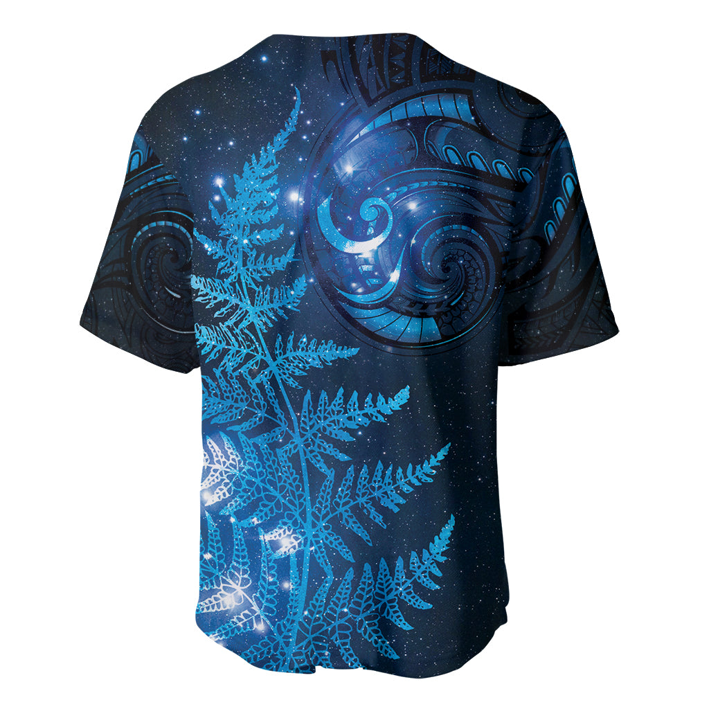 New Zealand Matariki Baseball Jersey Blue Milky Way Stars Night Sky LT9 - Polynesian Pride