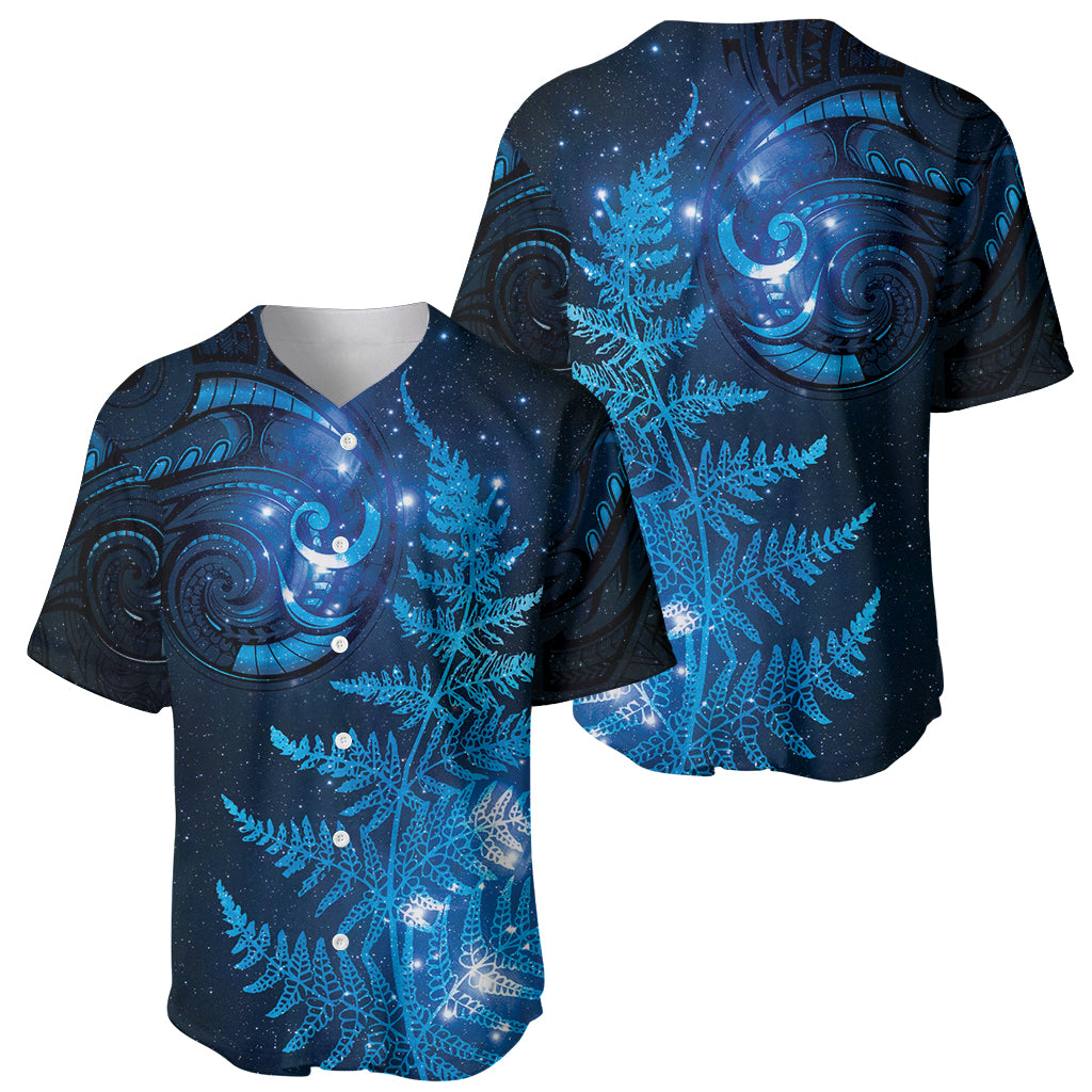 New Zealand Matariki Baseball Jersey Blue Milky Way Stars Night Sky LT9 - Polynesian Pride