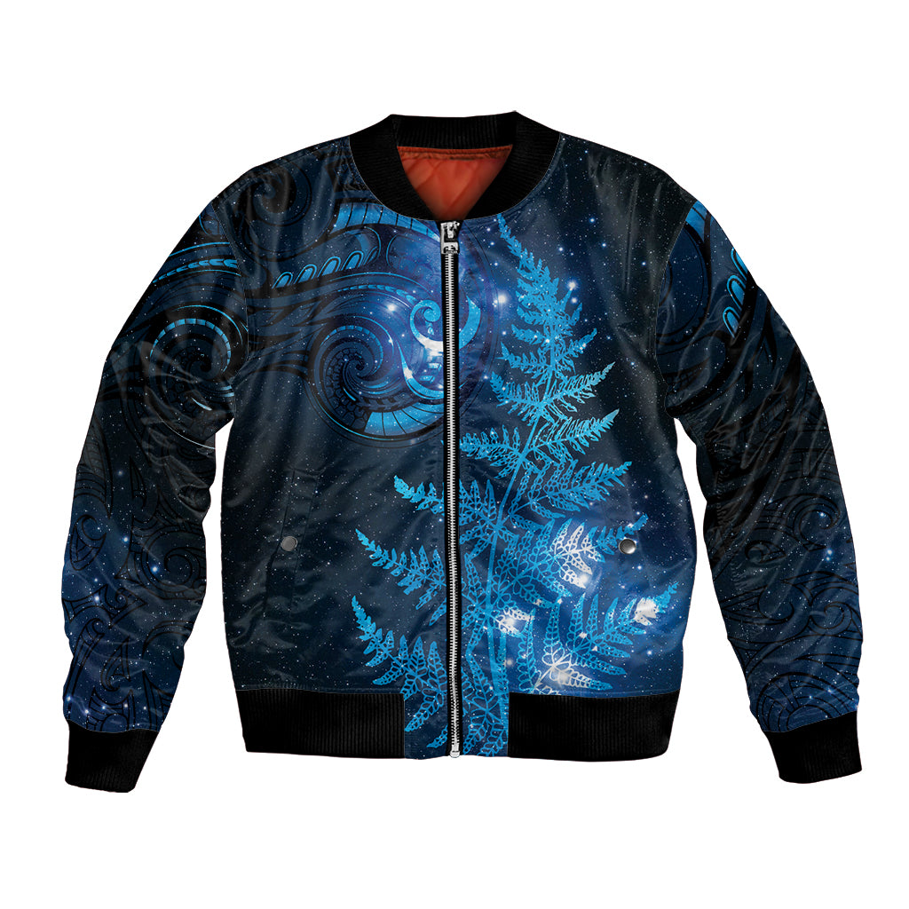 New Zealand Matariki Bomber Jacket Blue Milky Way Stars Night Sky LT9 Unisex Blue - Polynesian Pride