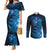 New Zealand Matariki Couples Matching Mermaid Dress and Long Sleeve Button Shirt Blue Milky Way Stars Night Sky