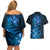 New Zealand Matariki Couples Matching Off Shoulder Short Dress and Hawaiian Shirt Blue Milky Way Stars Night Sky