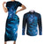 New Zealand Matariki Couples Matching Short Sleeve Bodycon Dress and Long Sleeve Button Shirt Blue Milky Way Stars Night Sky