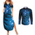 New Zealand Matariki Couples Matching Summer Maxi Dress and Long Sleeve Button Shirt Blue Milky Way Stars Night Sky