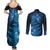 New Zealand Matariki Couples Matching Summer Maxi Dress and Long Sleeve Button Shirt Blue Milky Way Stars Night Sky