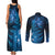 New Zealand Matariki Couples Matching Tank Maxi Dress and Long Sleeve Button Shirt Blue Milky Way Stars Night Sky