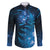 New Zealand Matariki Family Matching Long Sleeve Bodycon Dress and Hawaiian Shirt Blue Milky Way Stars Night Sky