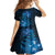 New Zealand Matariki Family Matching Off The Shoulder Long Sleeve Dress and Hawaiian Shirt Blue Milky Way Stars Night Sky