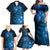 New Zealand Matariki Family Matching Off Shoulder Maxi Dress and Hawaiian Shirt Blue Milky Way Stars Night Sky