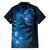 New Zealand Matariki Family Matching Off Shoulder Maxi Dress and Hawaiian Shirt Blue Milky Way Stars Night Sky