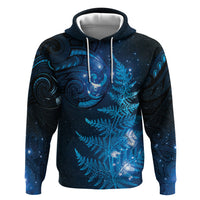 New Zealand Matariki Hoodie Blue Milky Way Stars Night Sky LT9 Pullover Hoodie Blue - Polynesian Pride
