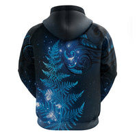 New Zealand Matariki Hoodie Blue Milky Way Stars Night Sky LT9 - Polynesian Pride