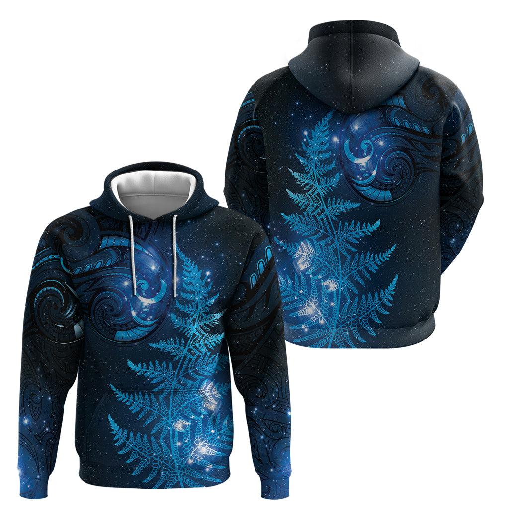 New Zealand Matariki Hoodie Blue Milky Way Stars Night Sky LT9 - Polynesian Pride