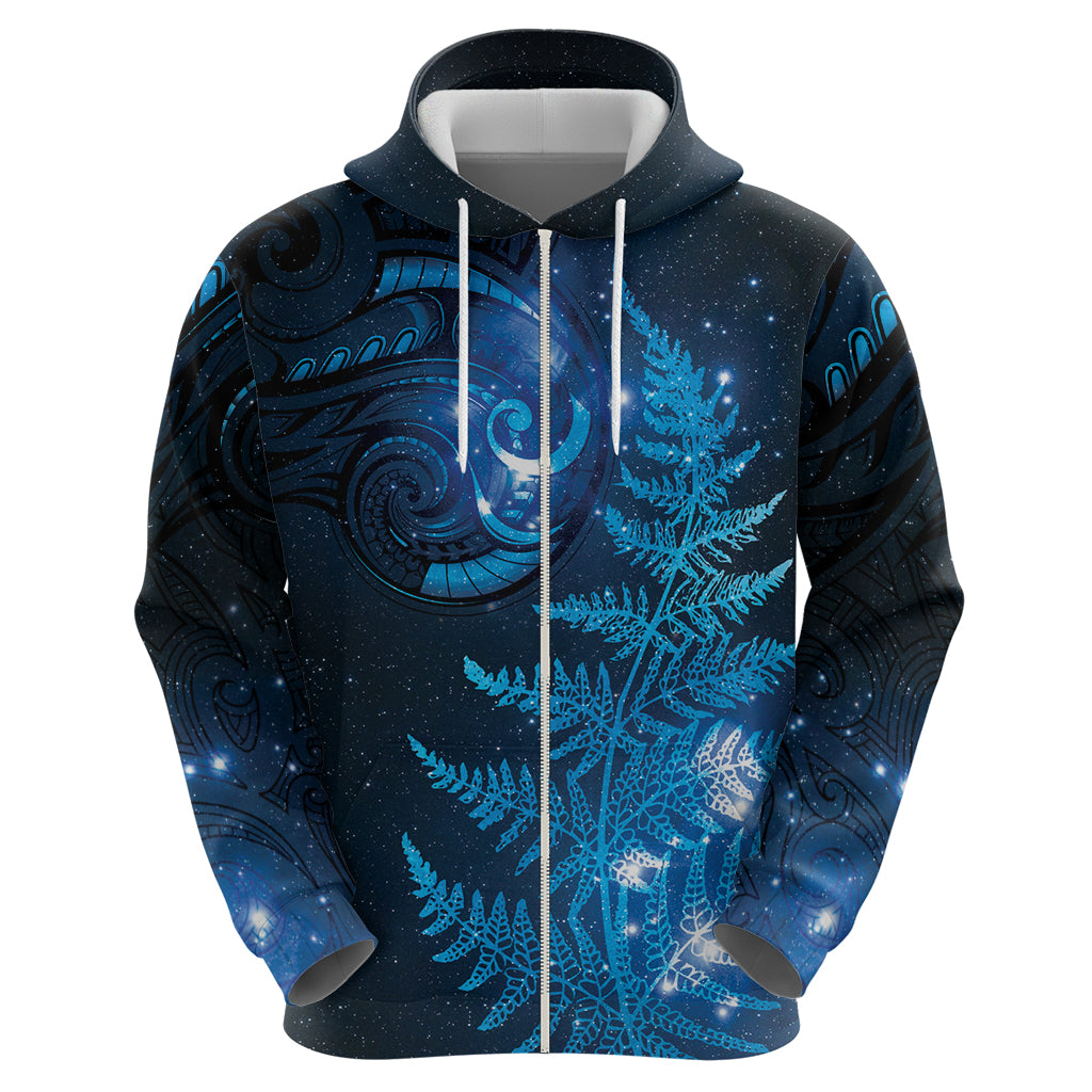New Zealand Matariki Hoodie Blue Milky Way Stars Night Sky LT9 - Polynesian Pride