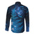 New Zealand Matariki Long Sleeve Button Shirt Blue Milky Way Stars Night Sky