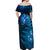 New Zealand Matariki Off Shoulder Maxi Dress Blue Milky Way Stars Night Sky