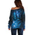 New Zealand Matariki Off Shoulder Sweater Blue Milky Way Stars Night Sky