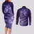 New Zealand Matariki Couples Matching Long Sleeve Bodycon Dress and Long Sleeve Button Shirt Purple Milky Way Stars Night Sky