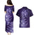 New Zealand Matariki Couples Matching Puletasi and Hawaiian Shirt Purple Milky Way Stars Night Sky