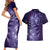 New Zealand Matariki Couples Matching Short Sleeve Bodycon Dress and Hawaiian Shirt Purple Milky Way Stars Night Sky