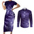 New Zealand Matariki Couples Matching Short Sleeve Bodycon Dress and Long Sleeve Button Shirt Purple Milky Way Stars Night Sky