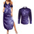 New Zealand Matariki Couples Matching Summer Maxi Dress and Long Sleeve Button Shirt Purple Milky Way Stars Night Sky