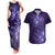 New Zealand Matariki Couples Matching Tank Maxi Dress and Hawaiian Shirt Purple Milky Way Stars Night Sky