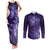 New Zealand Matariki Couples Matching Tank Maxi Dress and Long Sleeve Button Shirt Purple Milky Way Stars Night Sky