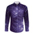 New Zealand Matariki Family Matching Long Sleeve Bodycon Dress and Hawaiian Shirt Purple Milky Way Stars Night Sky