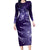 New Zealand Matariki Family Matching Long Sleeve Bodycon Dress and Hawaiian Shirt Purple Milky Way Stars Night Sky