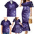 New Zealand Matariki Family Matching Mermaid Dress and Hawaiian Shirt Purple Milky Way Stars Night Sky