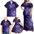 New Zealand Matariki Family Matching Off Shoulder Maxi Dress and Hawaiian Shirt Purple Milky Way Stars Night Sky