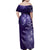 New Zealand Matariki Family Matching Off Shoulder Maxi Dress and Hawaiian Shirt Purple Milky Way Stars Night Sky