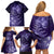 New Zealand Matariki Family Matching Off Shoulder Short Dress and Hawaiian Shirt Purple Milky Way Stars Night Sky