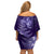 New Zealand Matariki Family Matching Off Shoulder Short Dress and Hawaiian Shirt Purple Milky Way Stars Night Sky