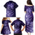 New Zealand Matariki Family Matching Puletasi and Hawaiian Shirt Purple Milky Way Stars Night Sky