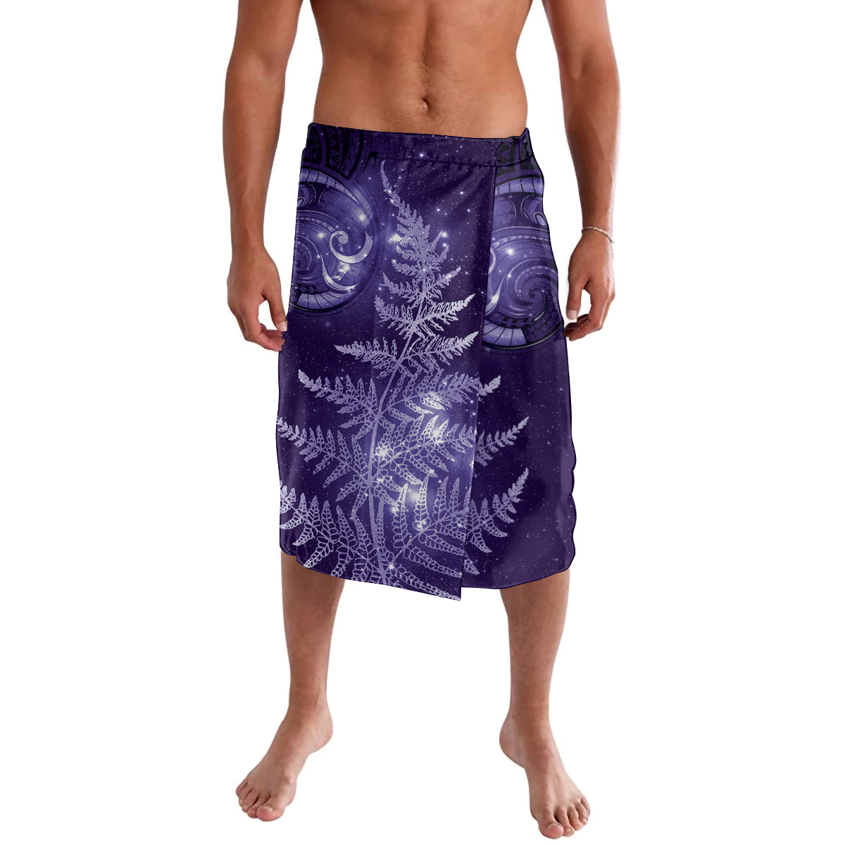 New Zealand Matariki Lavalava Purple Milky Way Stars Night Sky LT9 Purple - Polynesian Pride