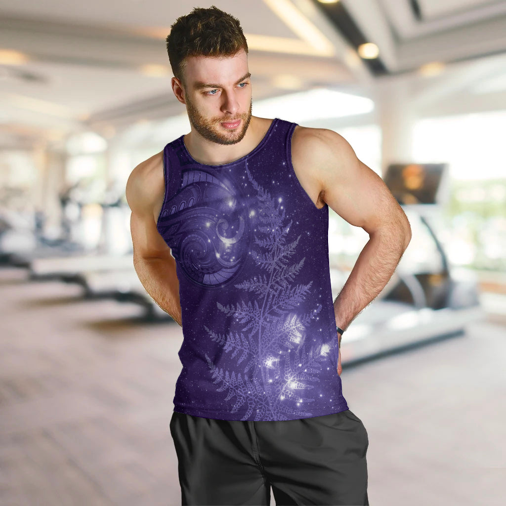 New Zealand Matariki Men Tank Top Purple Milky Way Stars Night Sky