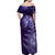 New Zealand Matariki Off Shoulder Maxi Dress Purple Milky Way Stars Night Sky