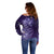 New Zealand Matariki Off Shoulder Sweater Purple Milky Way Stars Night Sky