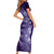 New Zealand Matariki Short Sleeve Bodycon Dress Purple Milky Way Stars Night Sky