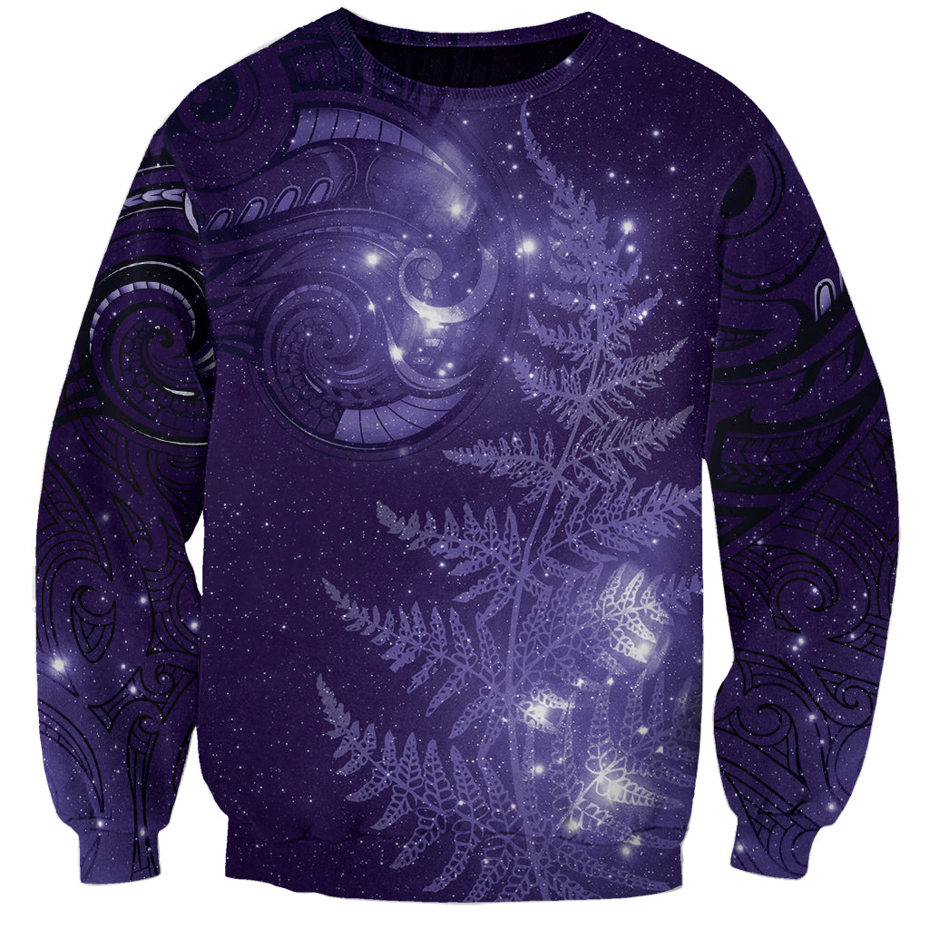 New Zealand Matariki Sweatshirt Purple Milky Way Stars Night Sky